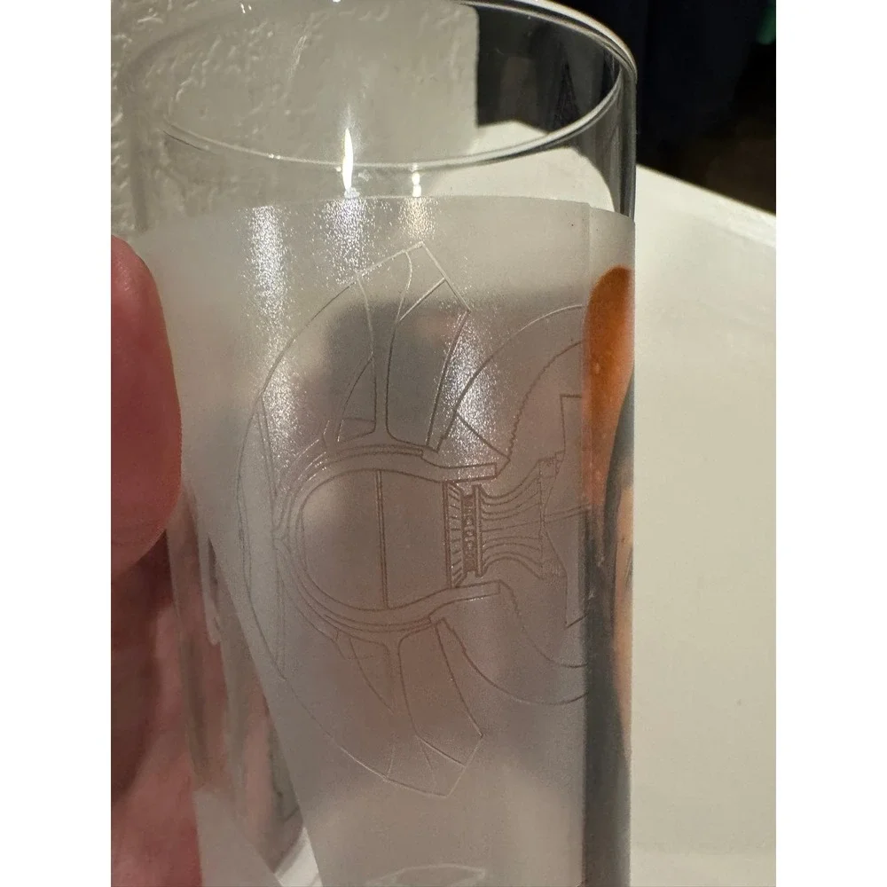 Star Trek Movie Spock Kirk USS‎ Enterprise Frosted Highball Glass Tumbler